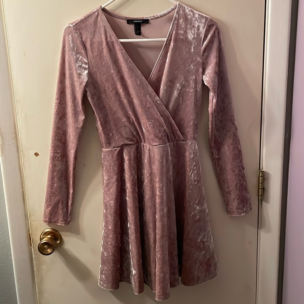 Velvet long sleeve dress